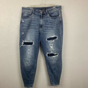 Judy Blue Jeans Women's Size 18W  Blue Boyfriend Fit Distressed Medium Wash